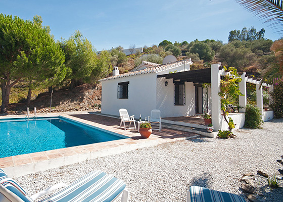Rental holiday villa in Cómpeta pool and garden